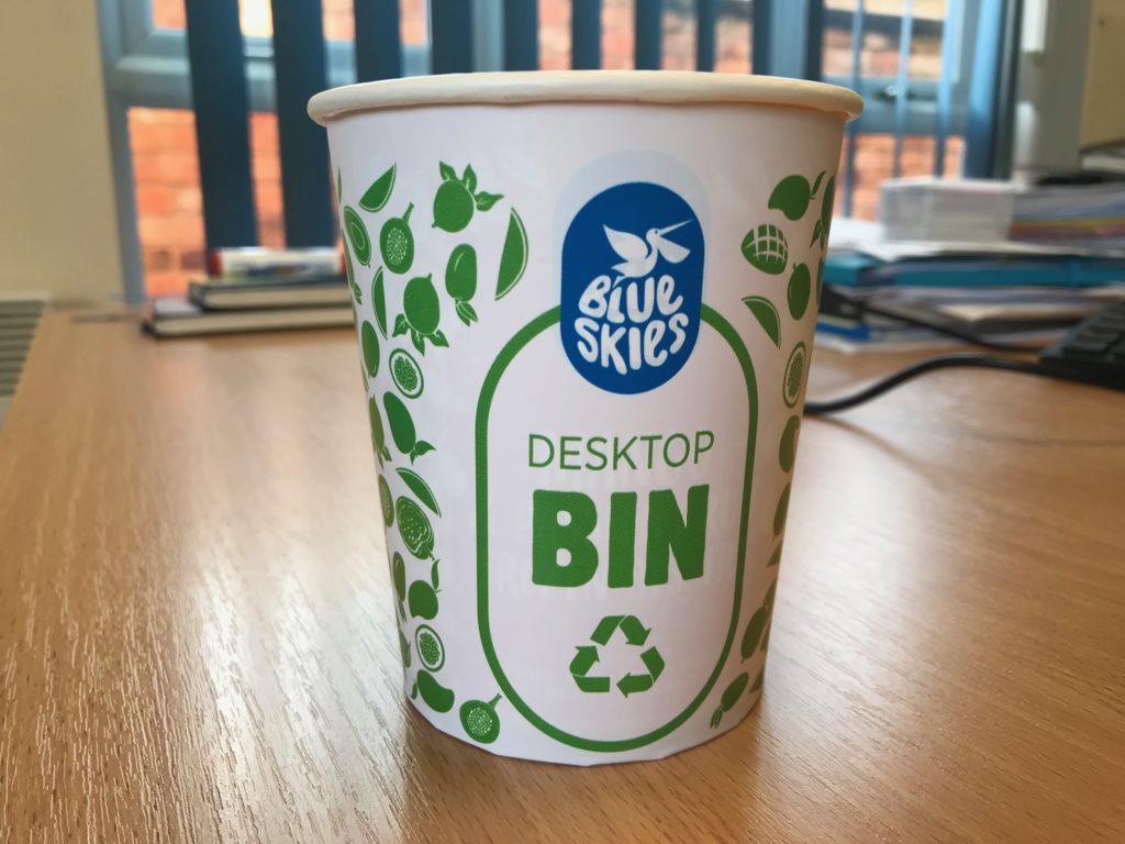 We just removed everyone's wastepaper baskets!